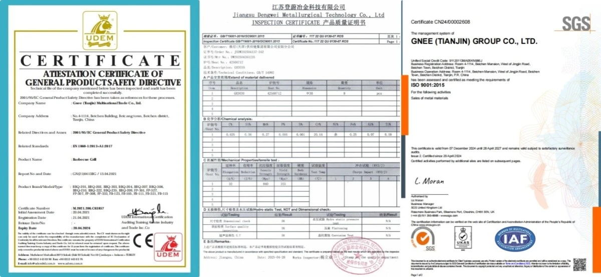 GH3030 certificate GH3030 certificate